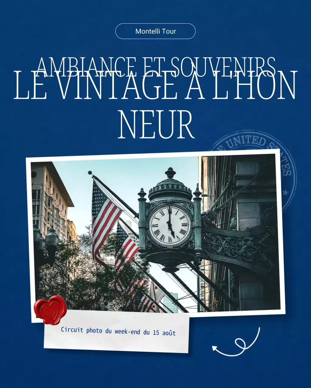 Tournée de photos minimalistes vintage bleues et blanches de la fête du Travail sur Instagram