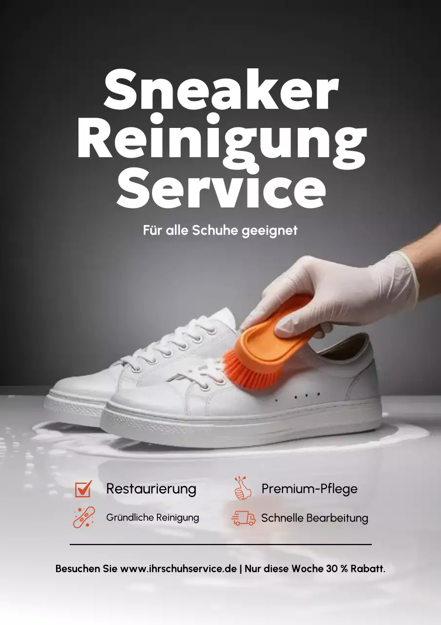 Graues modernes Sneaker-Werbeplakat
