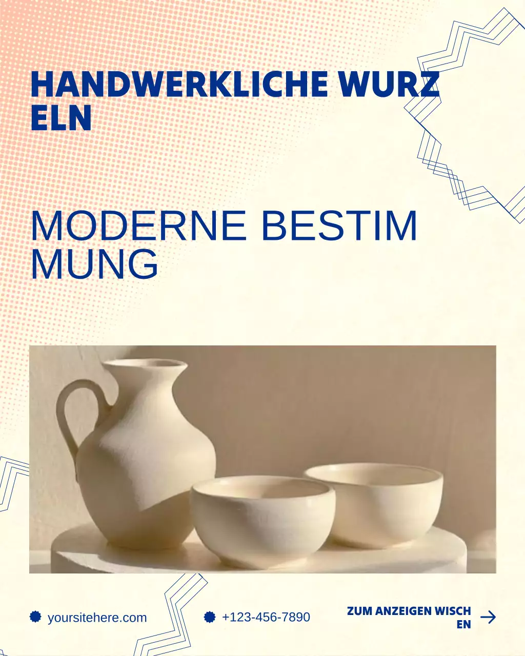 Beige und blauer Instagram-Beitrag zur Präsentation handgefertigter Naturprodukte am Labor Day