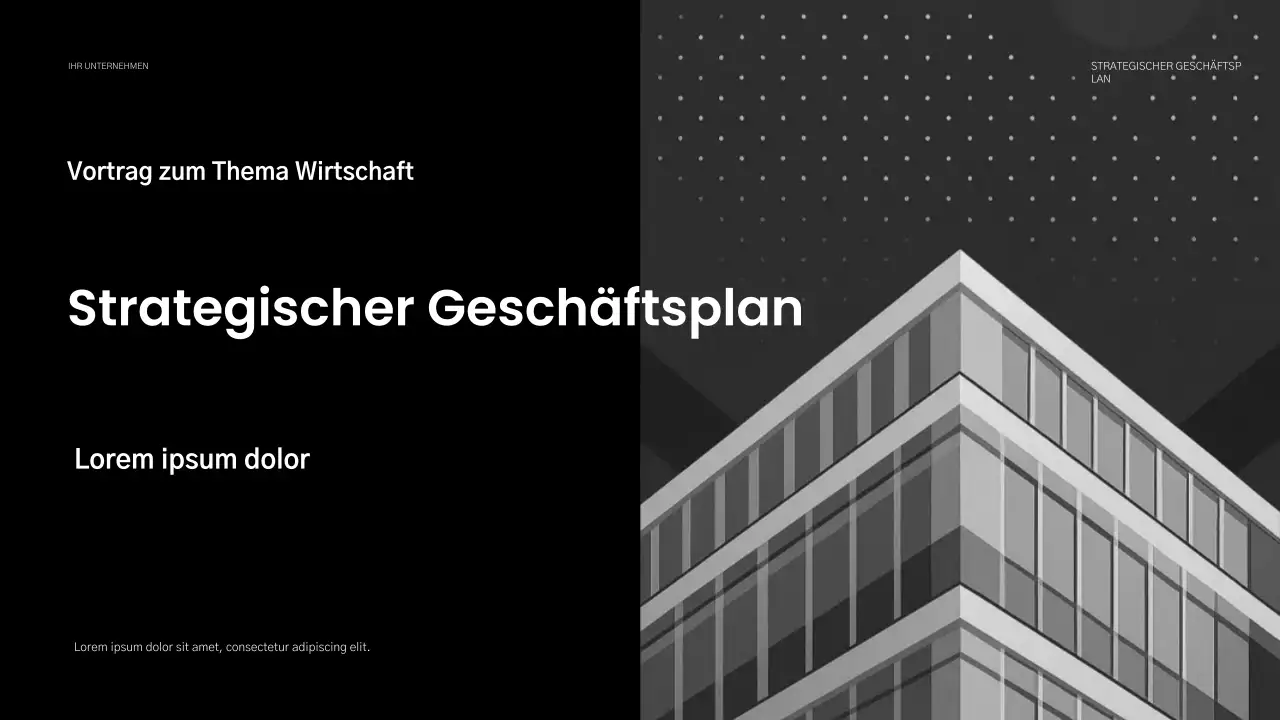 Schwarzer moderner Geschäftsplan