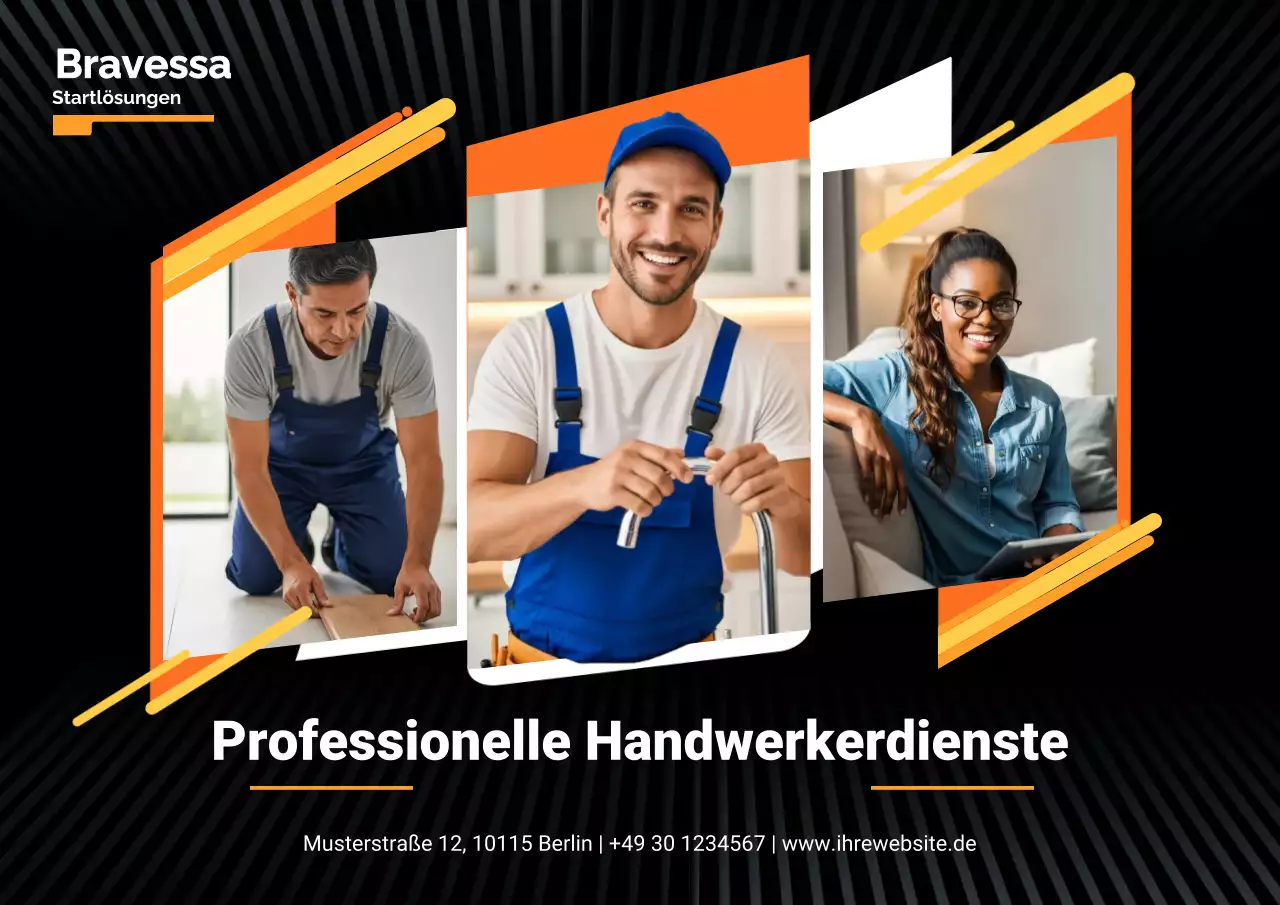 Orange Modern Handyman-Aktion