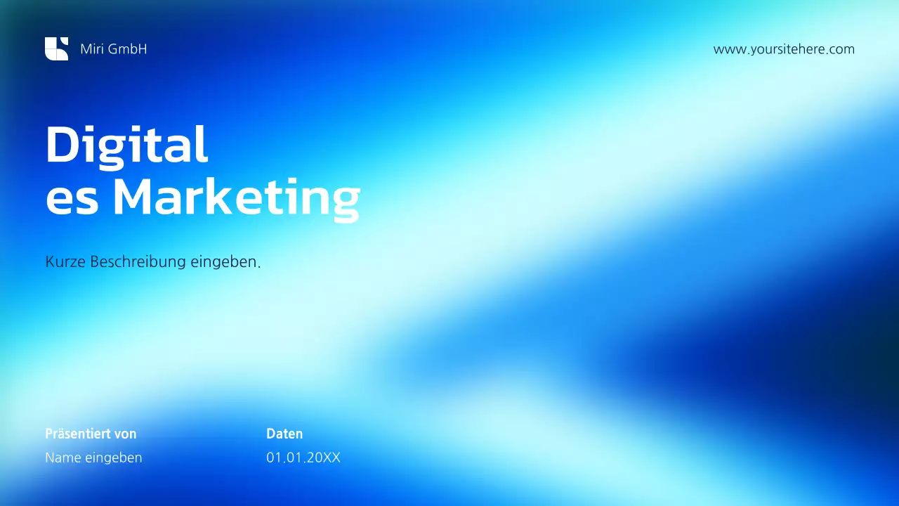 Blaue moderne digitale Marketingpräsentation