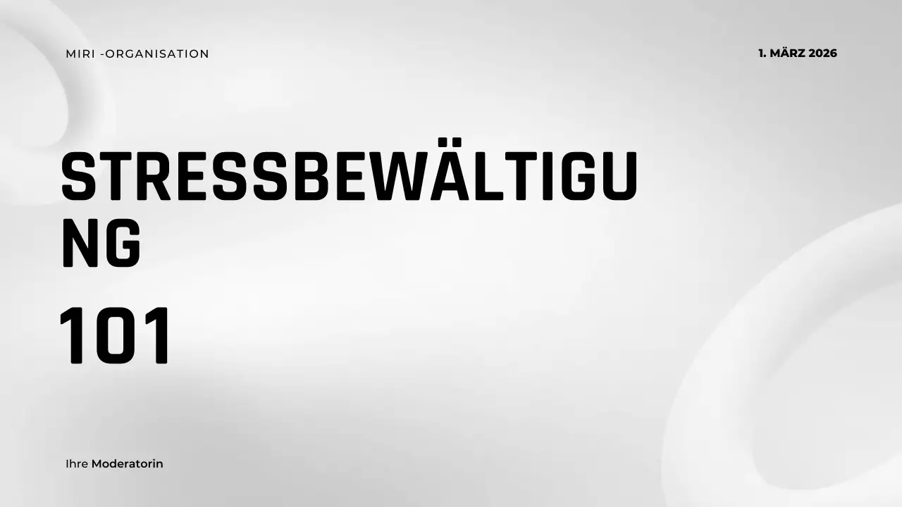 Graue minimalistische Stressbewältigungsvorlesung Präsentation
