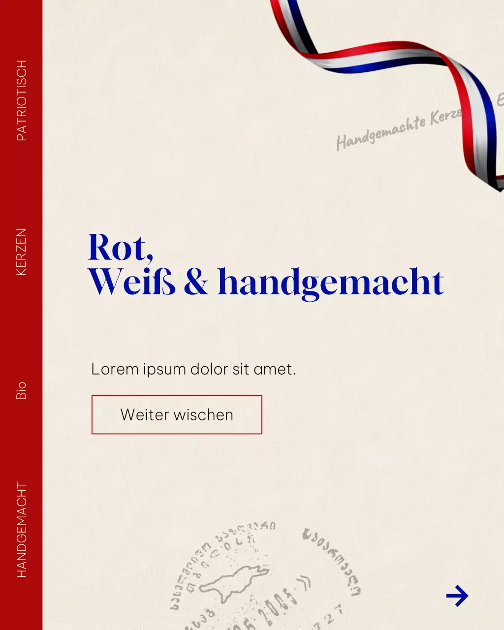 Werbung für rote Minimalkerzen auf Instagram