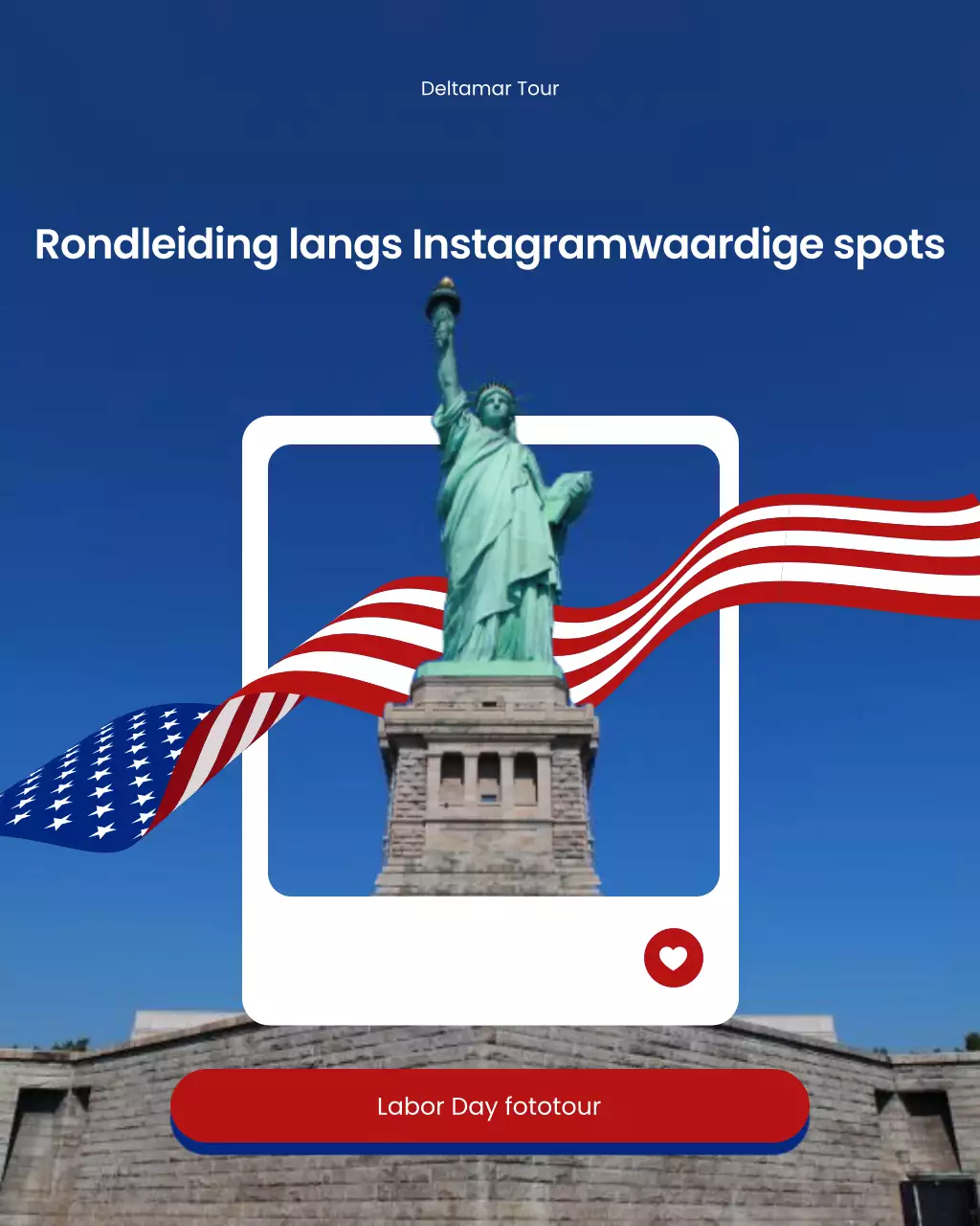 Blauwe en rode gewaagde moderne fotografietour Instagram-carrouselpost