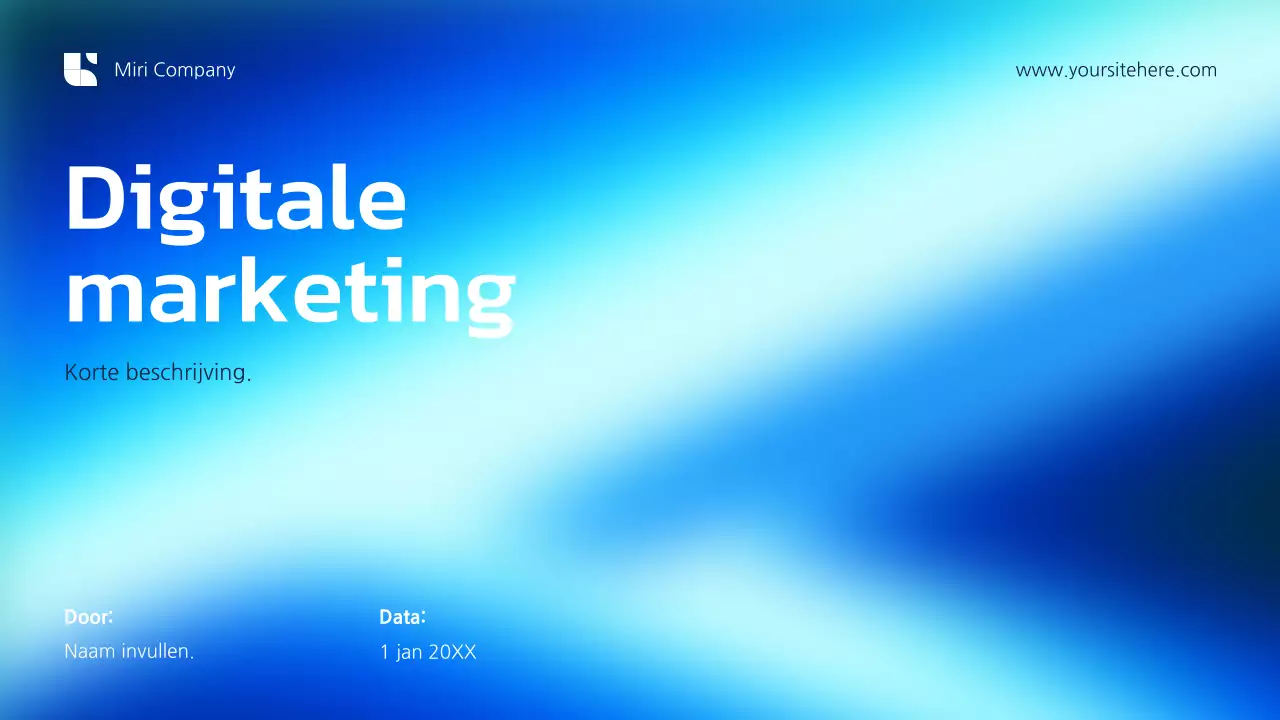 Blauwe moderne digitale marketingpresentatie