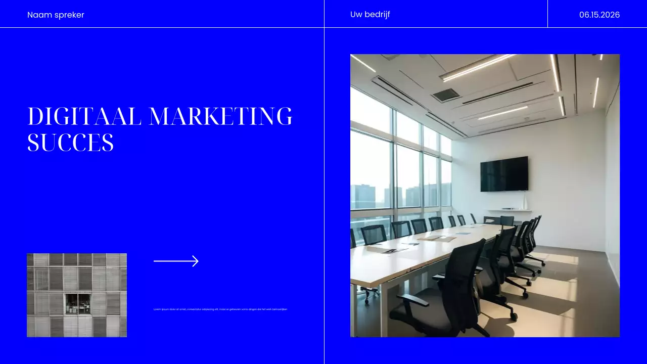 Blauwe moderne marketingpresentatie