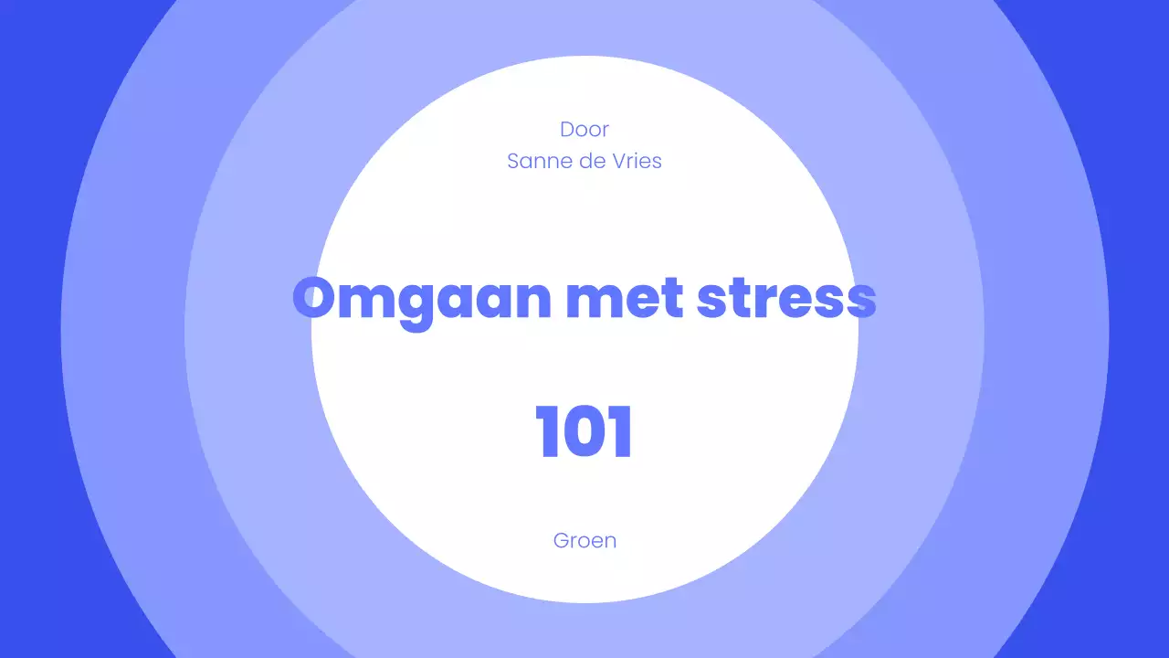 Presentatie van de Blue Modern Stress Management Lecture