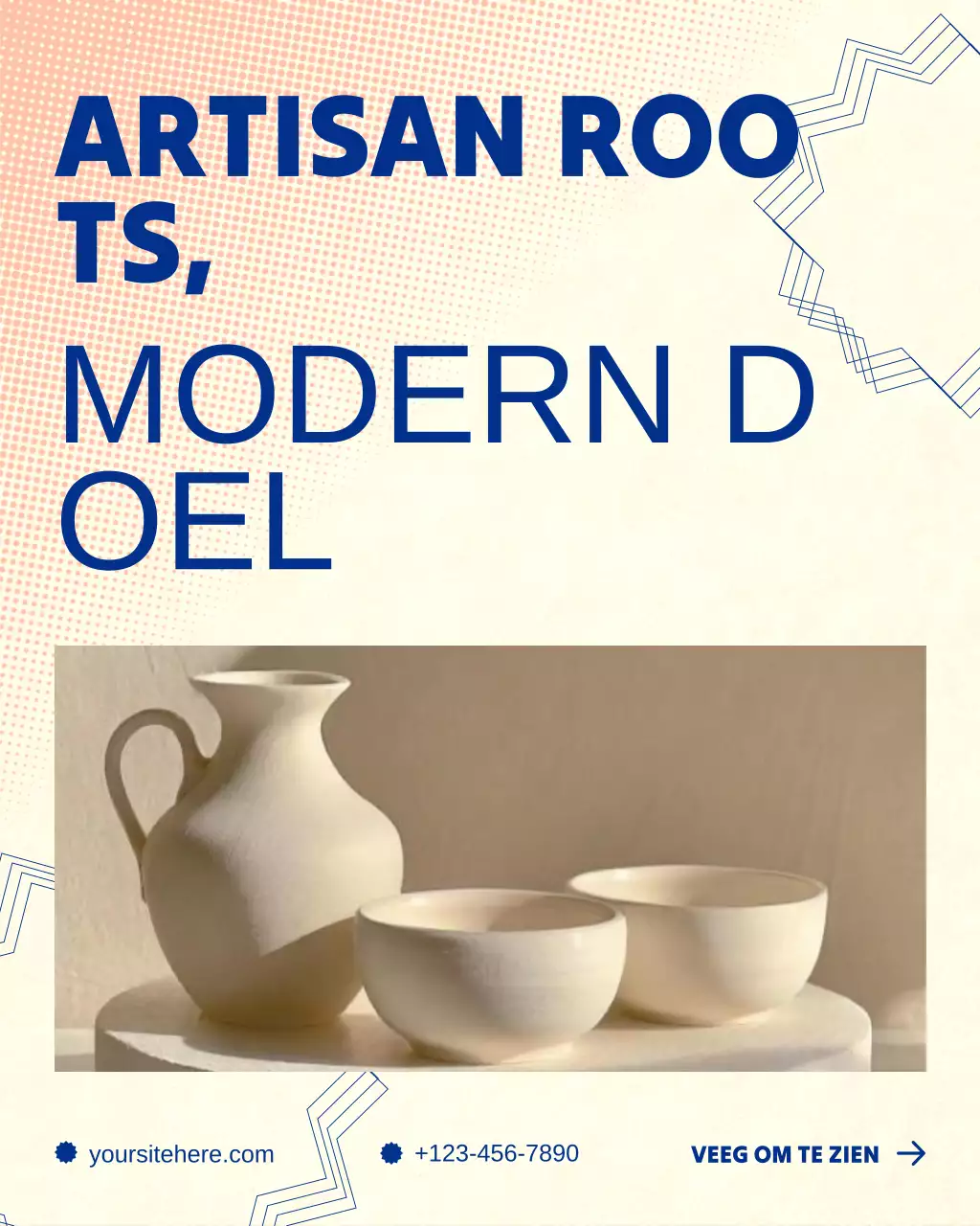 Beige en blauwe natuurlijke Labor Day handgemaakte productpresentatie Instagram-bericht