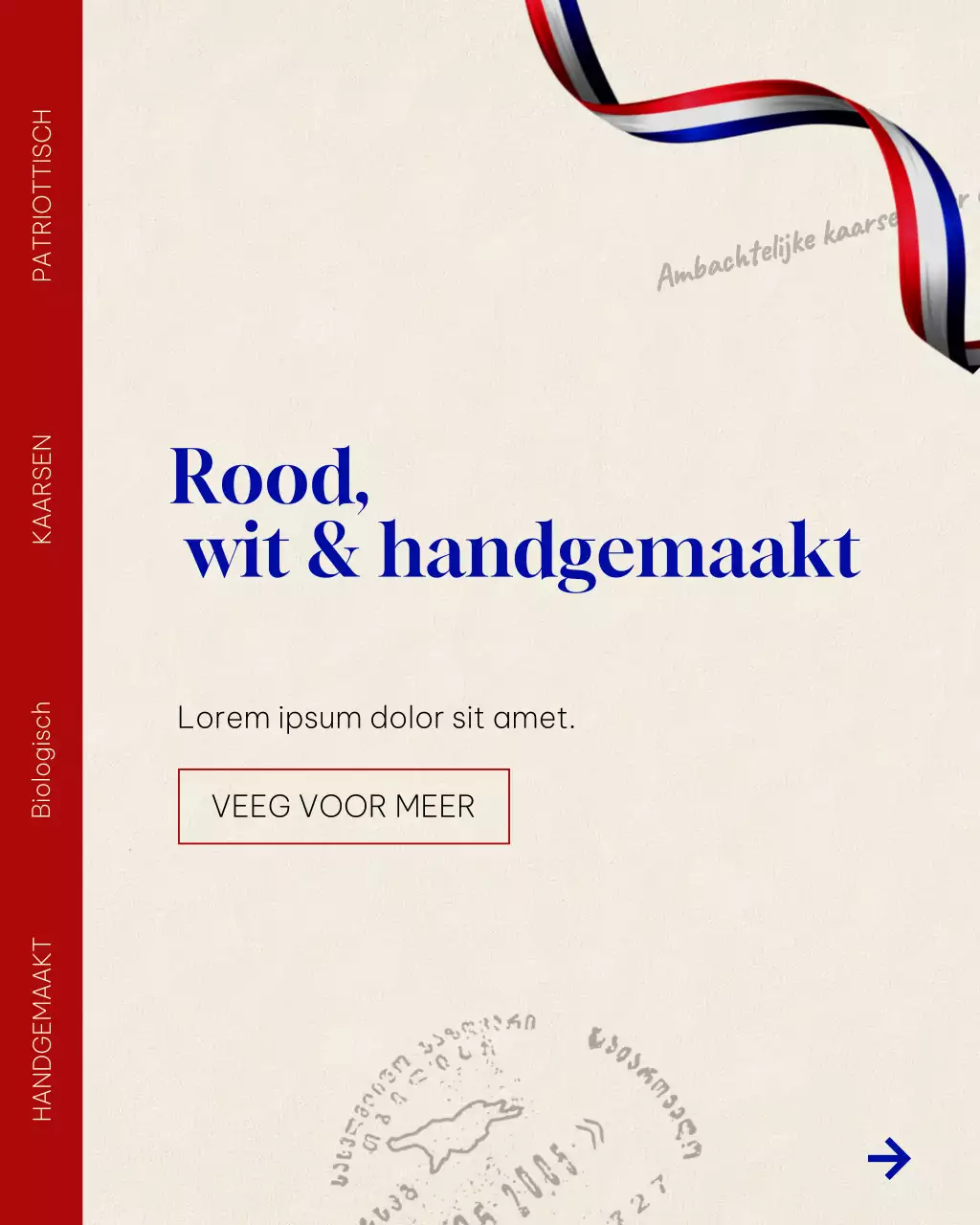 Advertentie voor rode minimalistische kaarsen op Instagram