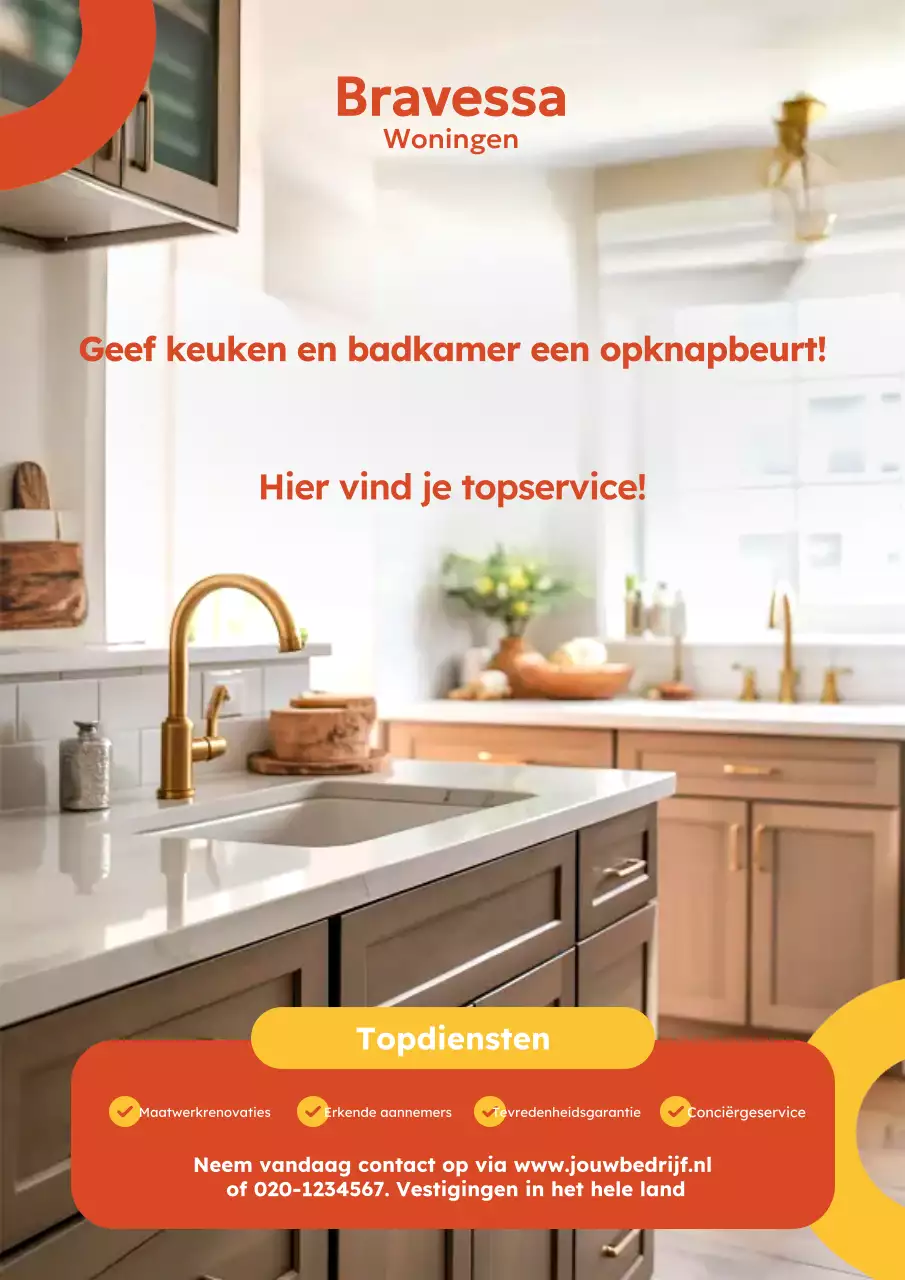 Oranje Moderne Renovatie Promotie