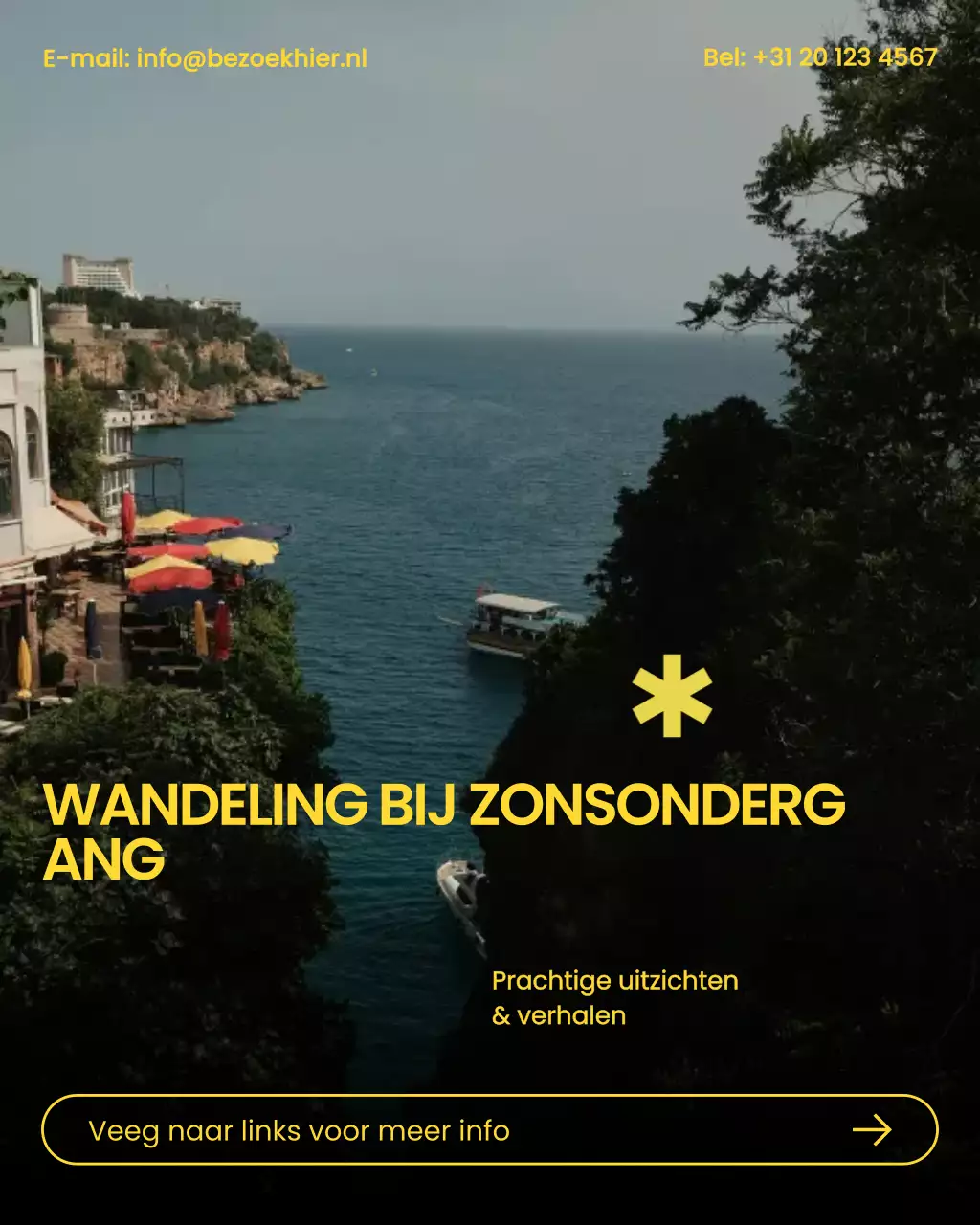 Gele moderne reisadvertentie Instagram-post