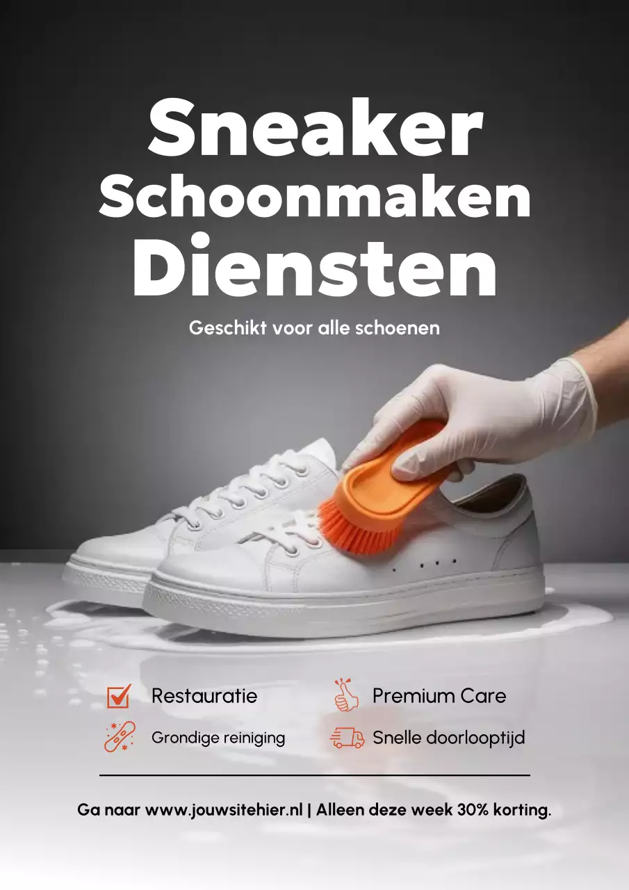 Promotieposter voor grijze moderne sneakers