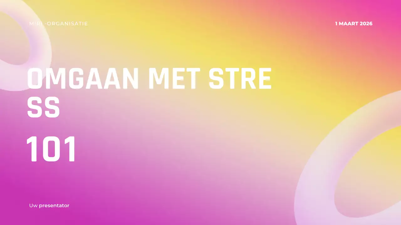 Roze moderne stresslezingpresentatie