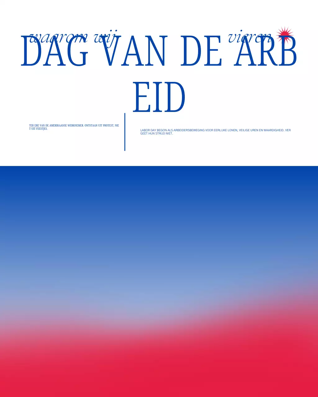 Blauwe klassieke Instagram-post voor Labor Day