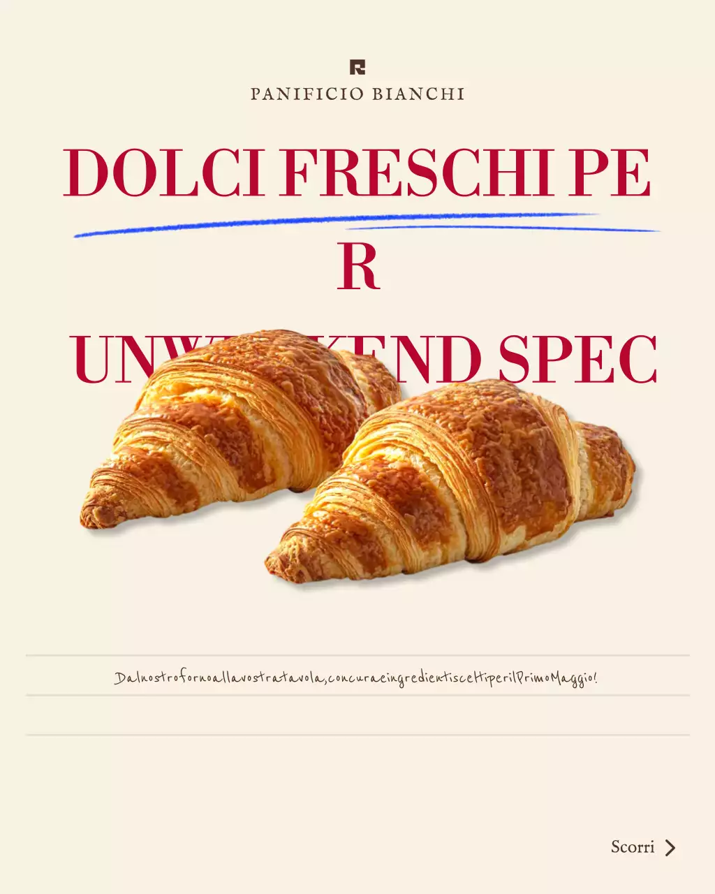 Post di Instagram sulla promozione della panetteria estetica moderna beige