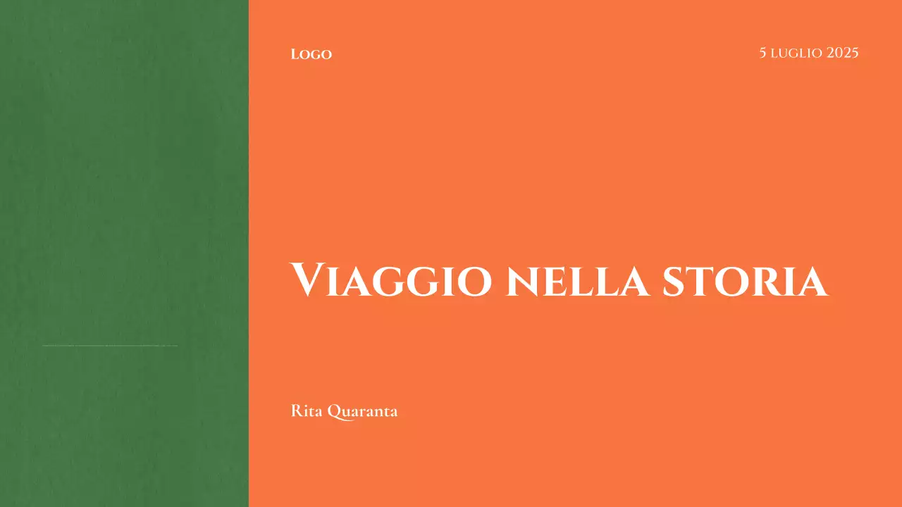 Presentazione in stile copertina del libro di storia classica arancione