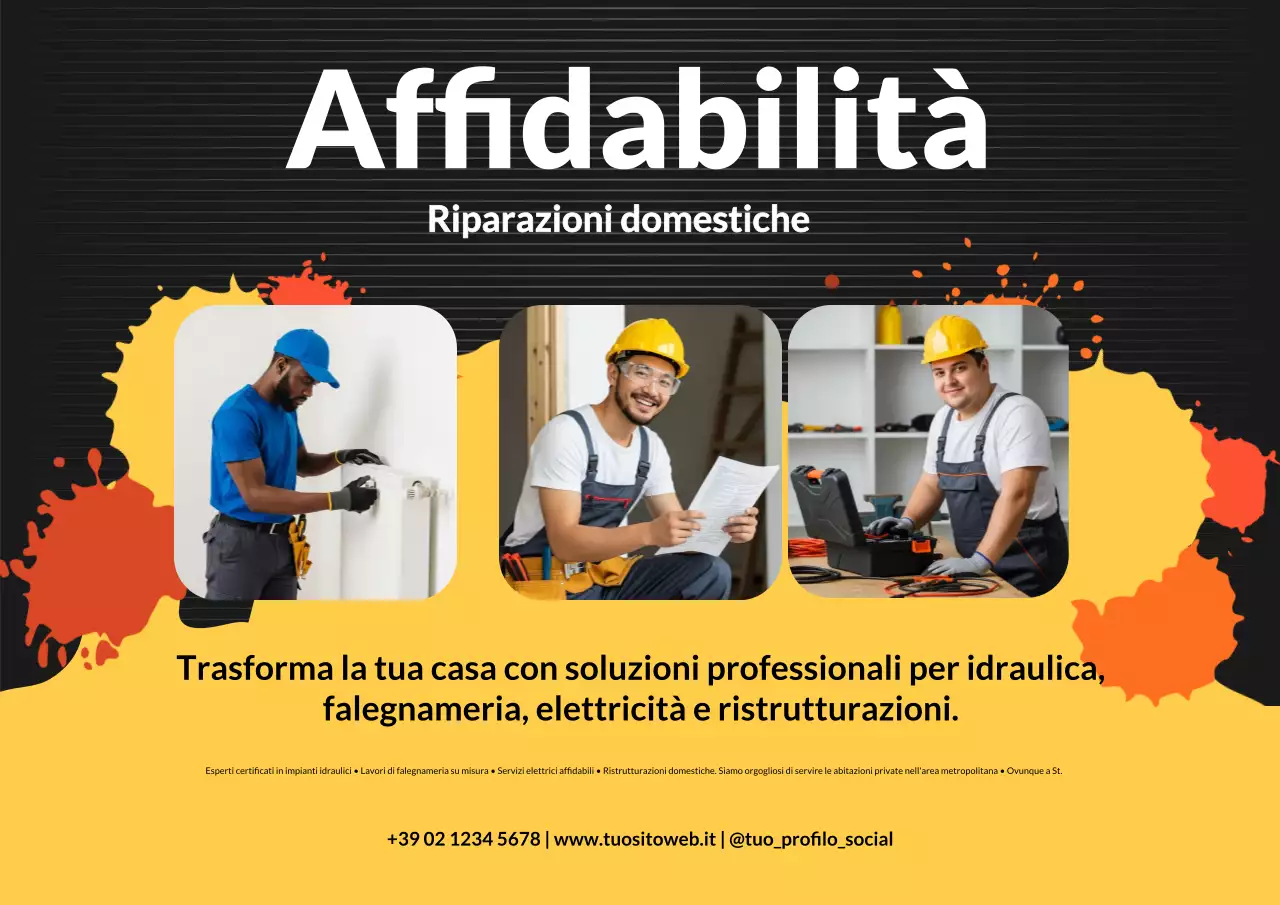 Promozione arancione e gialla per la riparazione della casa moderna