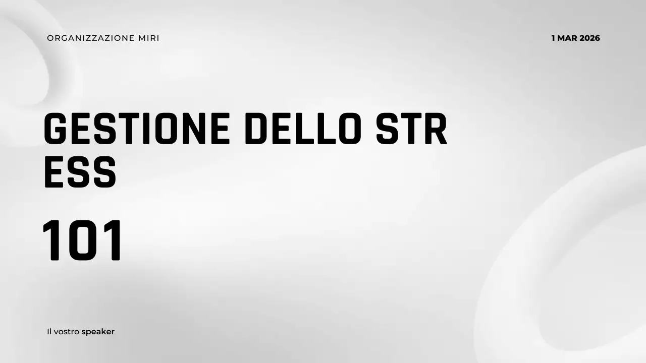 Presentazione della lezione sulla gestione dello stress minimalista grigia