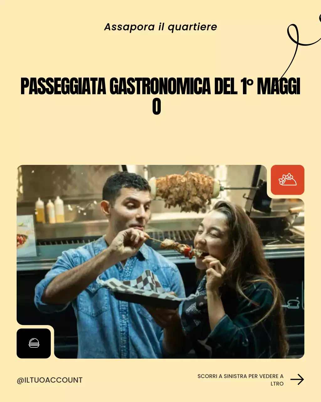 Post di Instagram promozionale del tour gastronomico White Trendy
