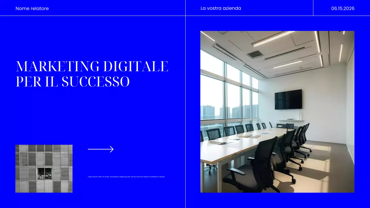 Presentazione di marketing moderno blu