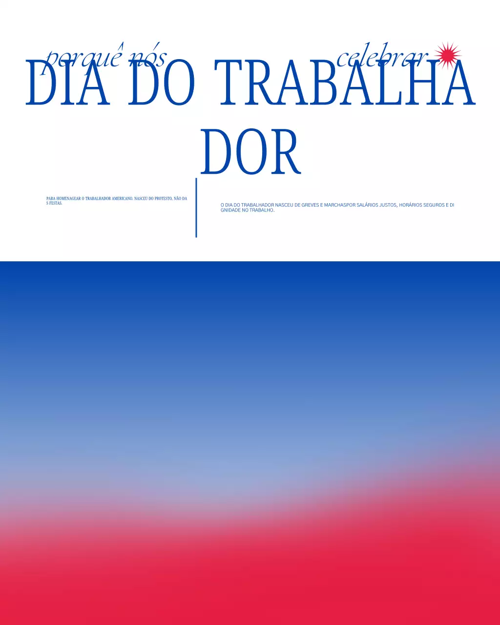 Postagem clássica azul do Dia do Trabalho no Instagram