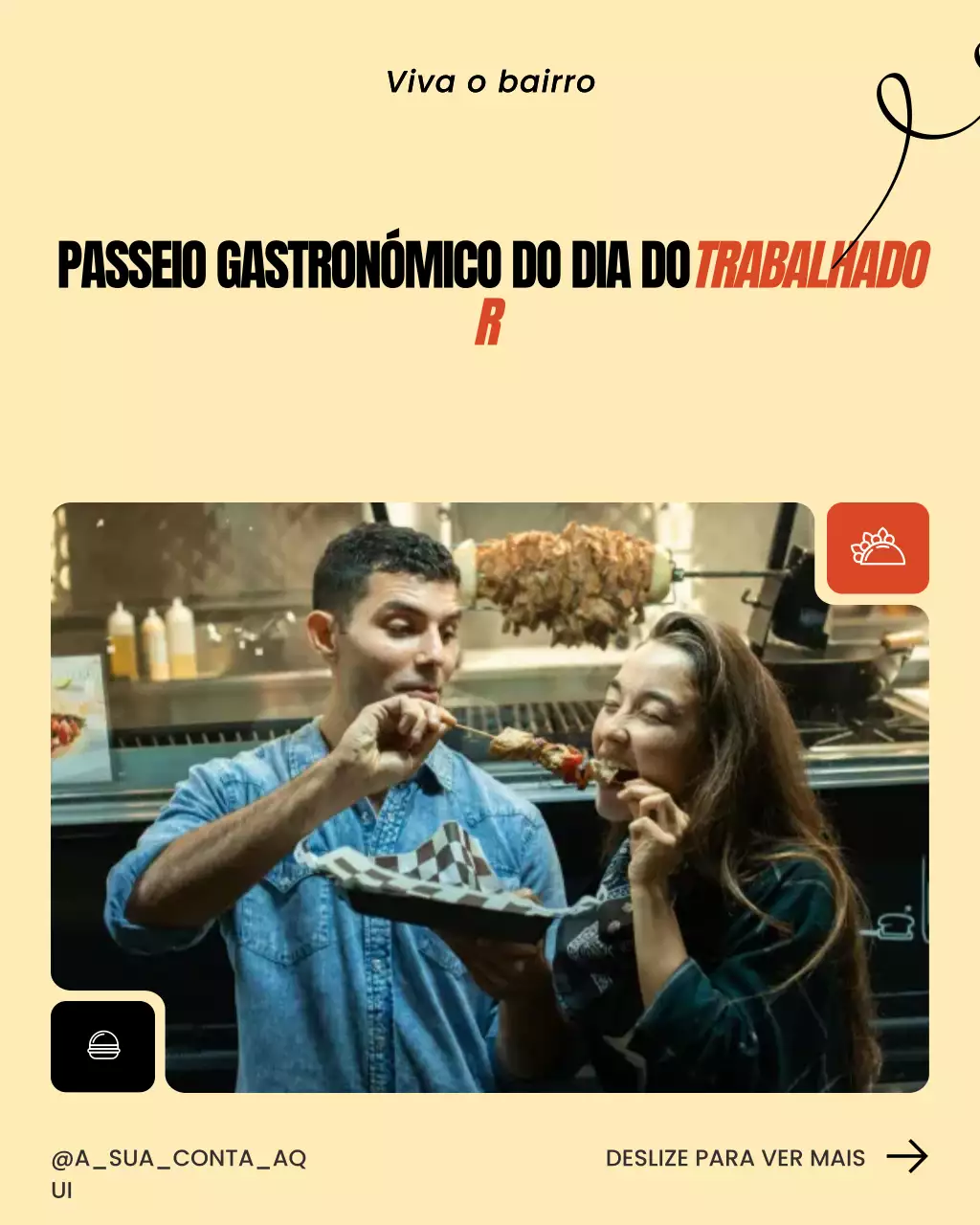 Postagem de promoção do White Trendy Food Tour no Instagram