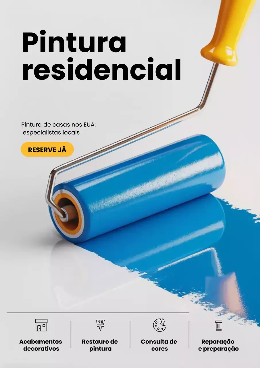 Cartaz promocional de pintura moderna cinza