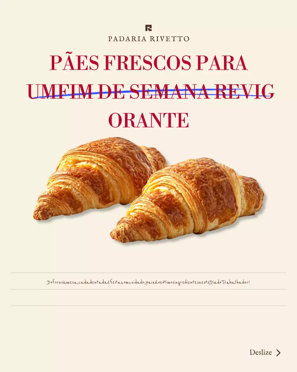 Postagem promocional de padaria estética moderna bege no Instagram