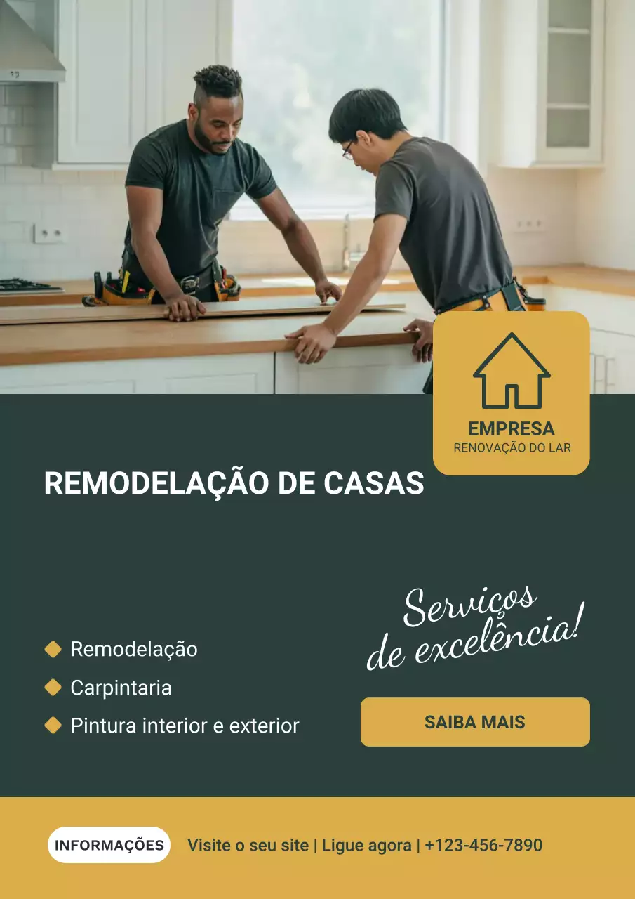 Cartaz Promocional Amarelo de Renovação Moderna
