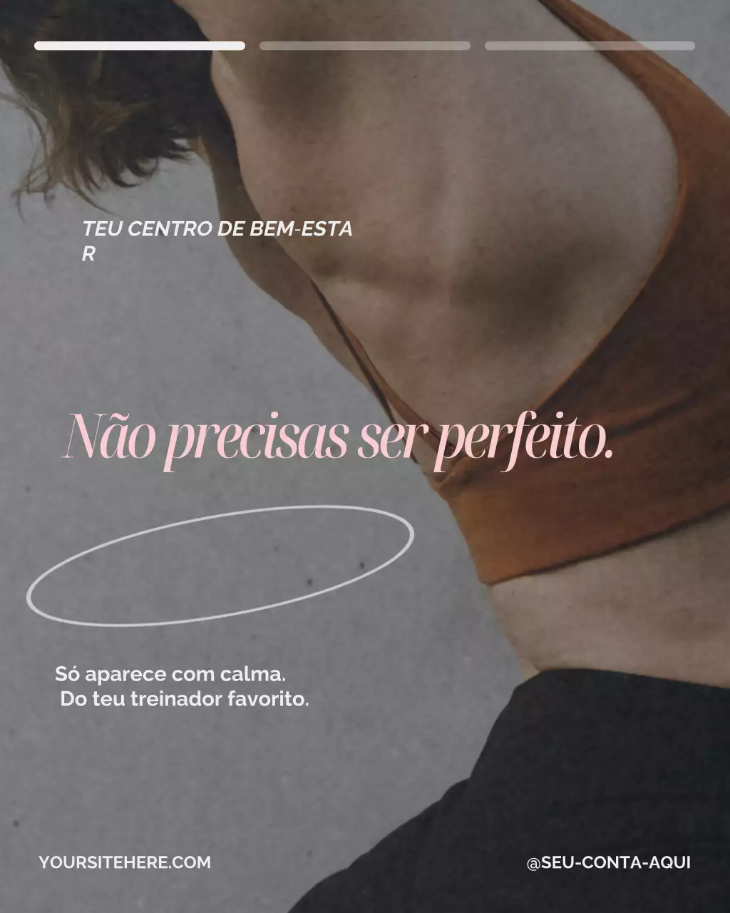 Publicação no Instagram sobre bem-estar minimalista marrom