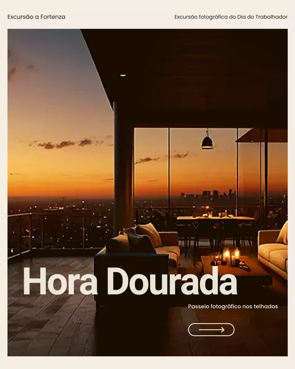 Postagens de carrossel do Instagram para tour fotográfico minimalista em tons de bege e marrom