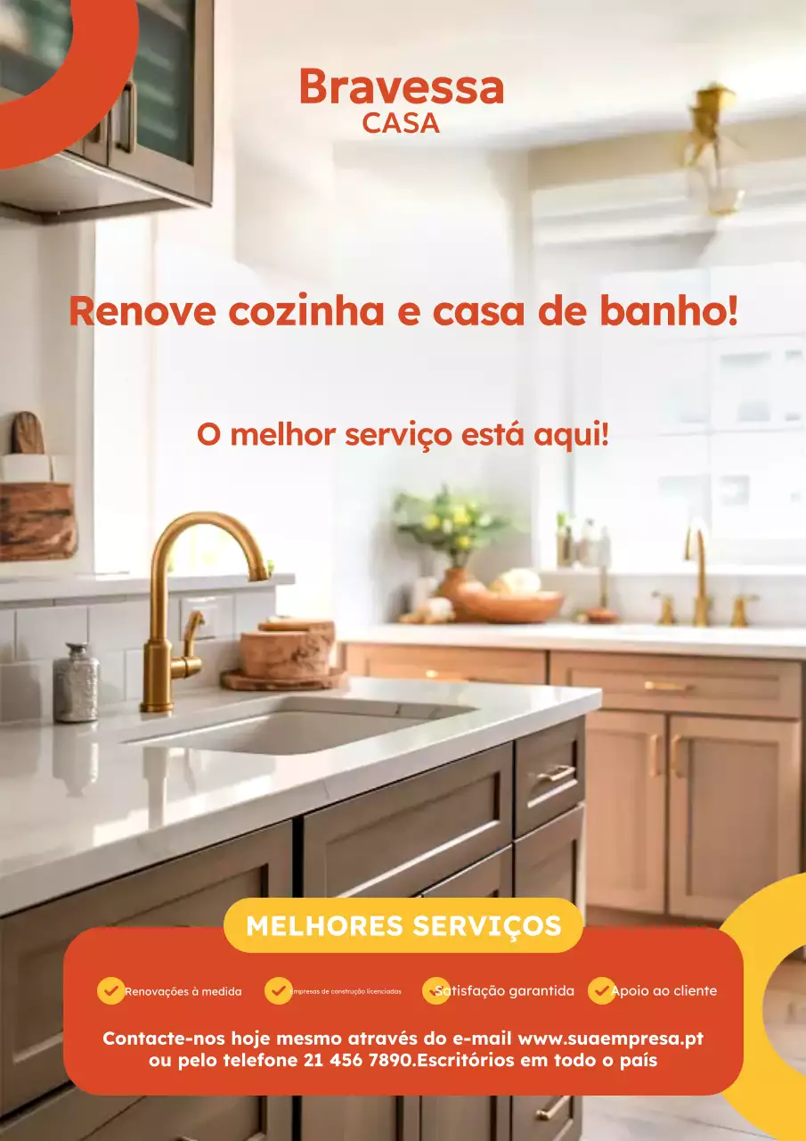 Promoção de renovação moderna em laranja