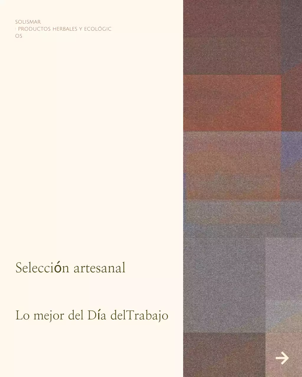 Publicación de Instagram de promoción artesanal minimalista en beige