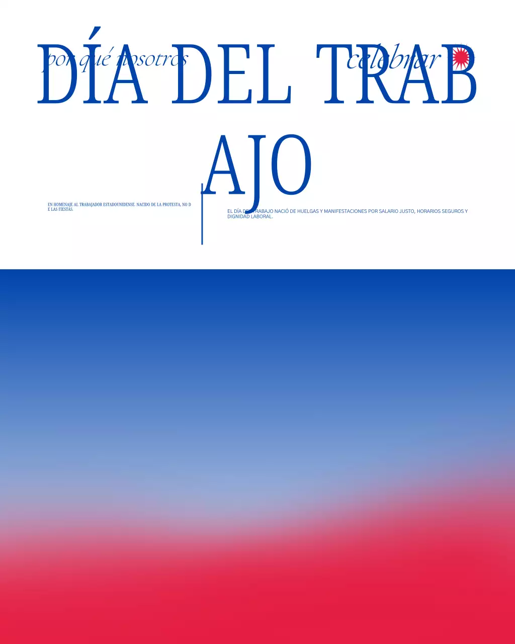 Publicación clásica azul de Instagram del Día del Trabajo