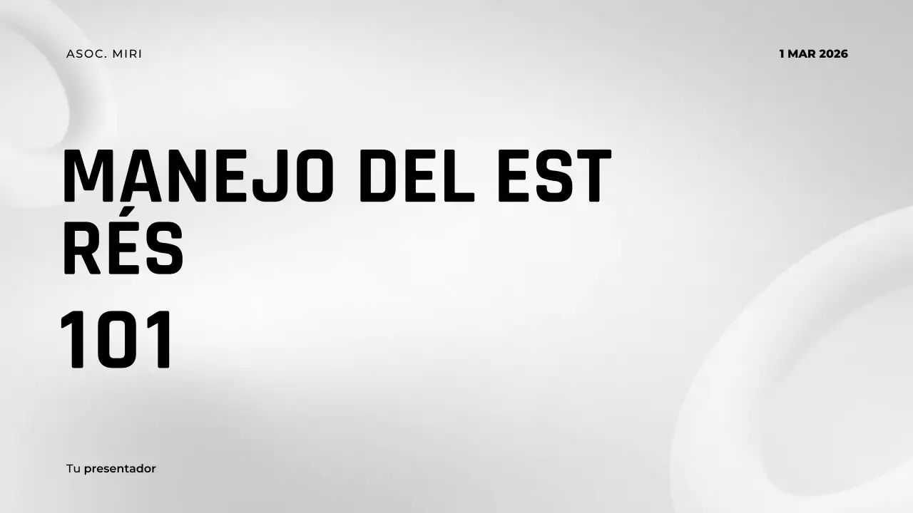 Presentación de la conferencia sobre gestión del estrés minimalista de Grey