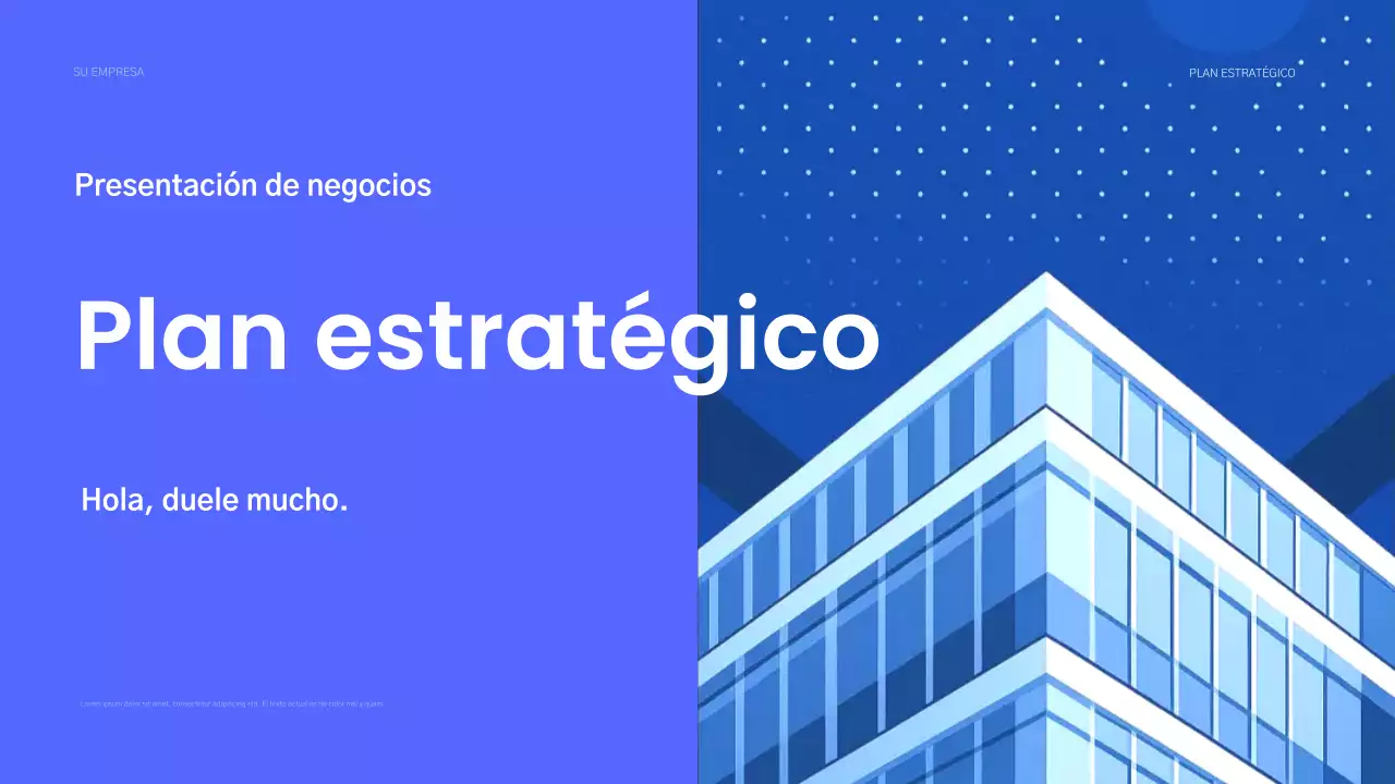 Presentación del plan de negocios moderno azul