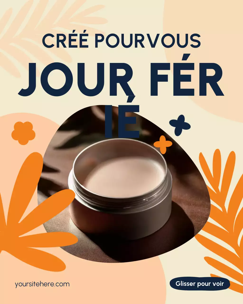 Publication Instagram présentant des produits artisanaux et faits main de la fête du Travail bio orange et bleu marine