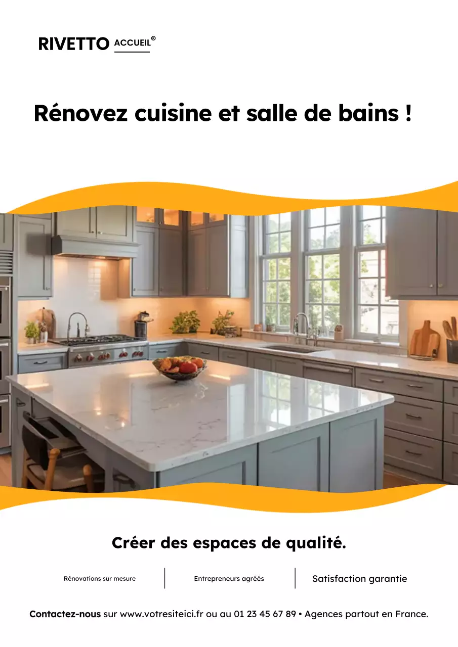 Affiche promotionnelle de rénovation moderne orange