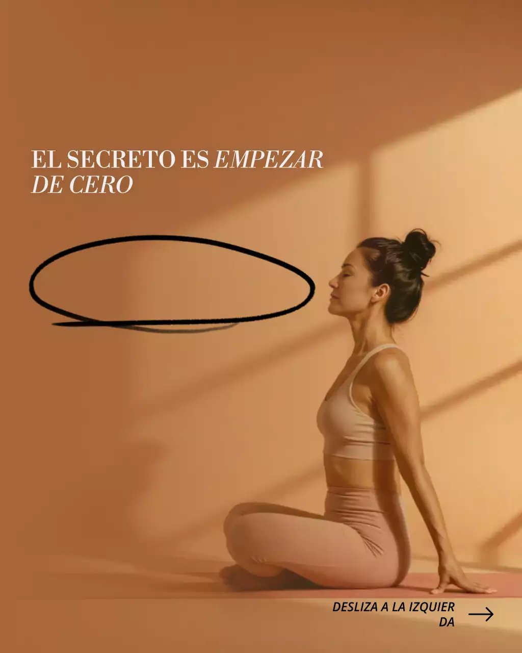 Publicación de Instagram con citas motivacionales de bienestar y fitness para el Día del Trabajo en tonos marrón y beige.