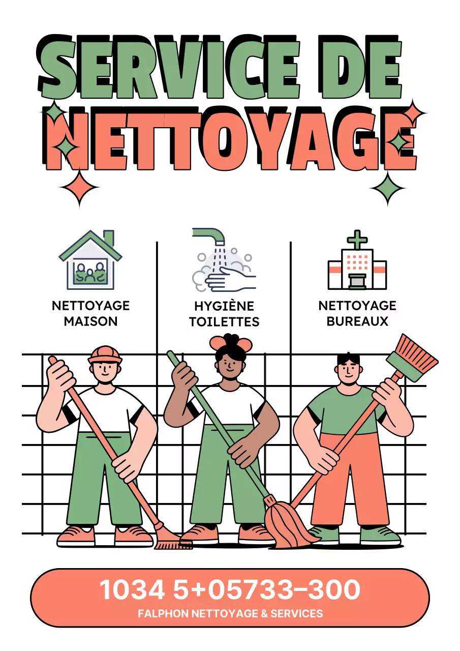 Affiche publicitaire de Coral Modern Cleaning