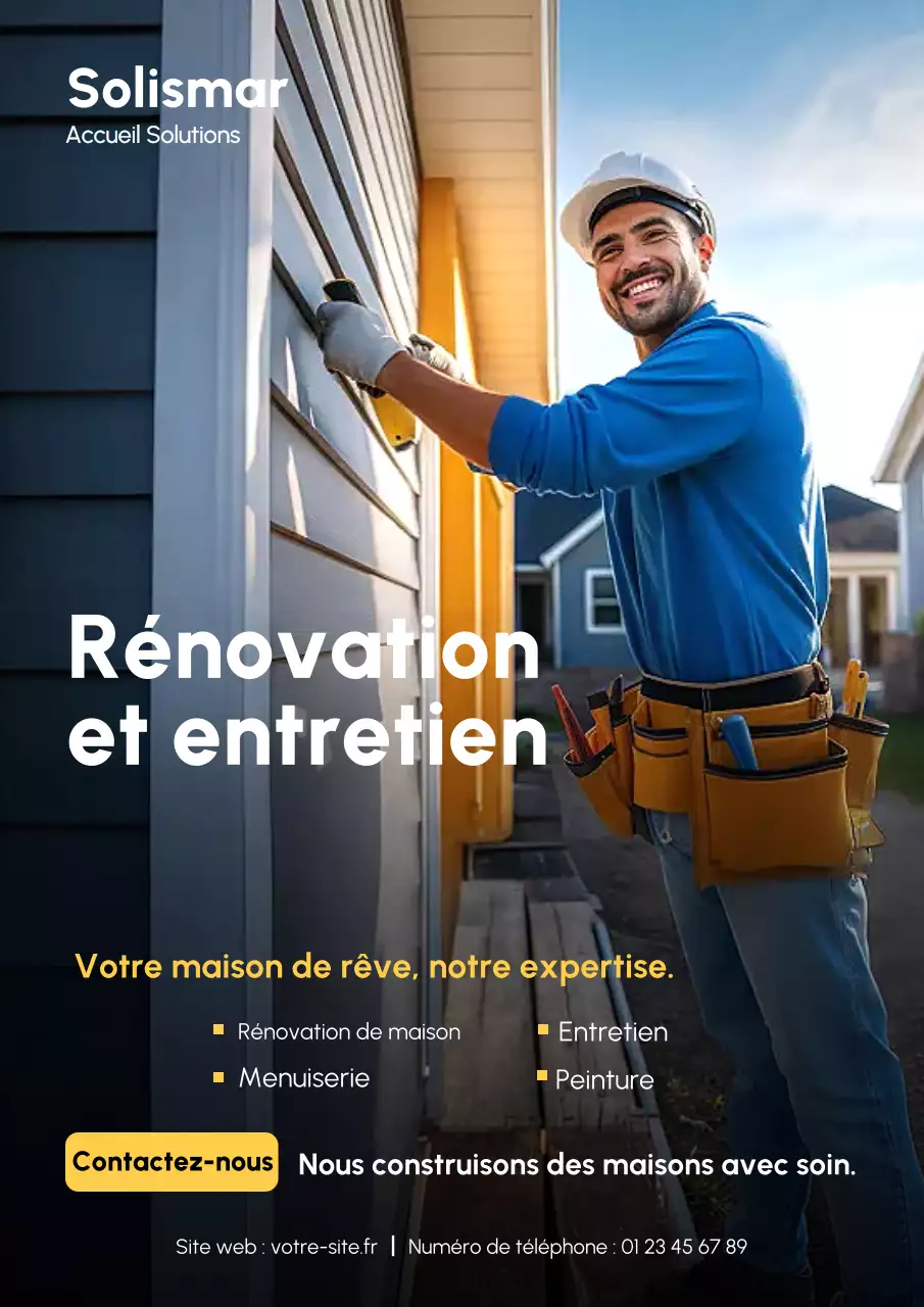 Affiche publicitaire de rénovation professionnelle