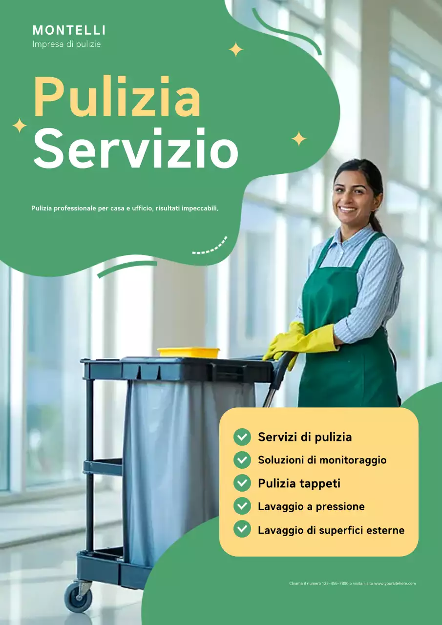 Manifesto promozionale per la pulizia moderna ed ecologica