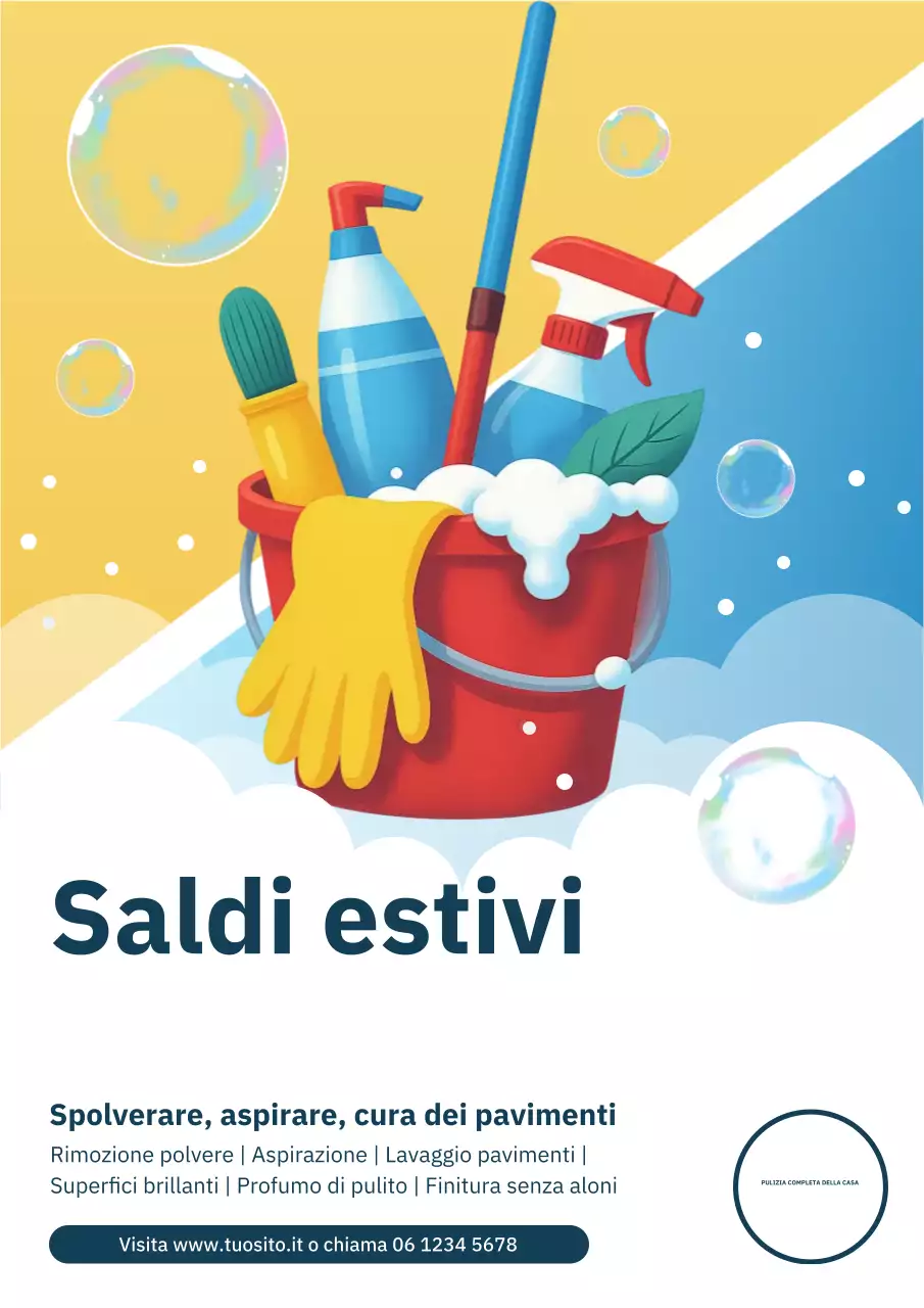 Manifesto promozionale per la pulizia moderna rossa