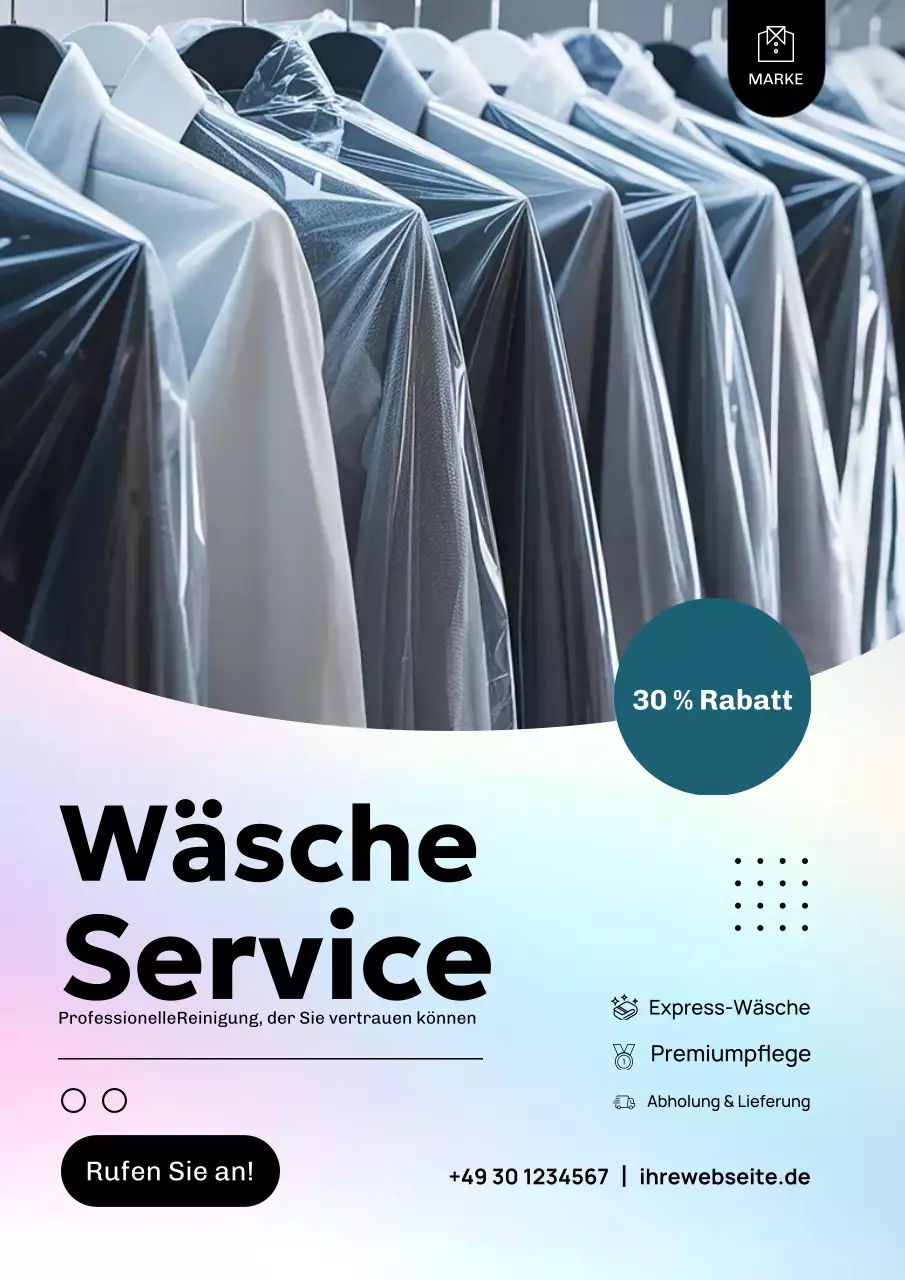 Weißes, modernes Reinigungswerbeplakat