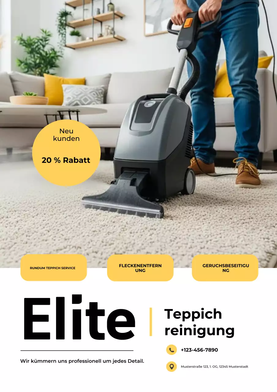 Graues modernes Teppichreinigungs-Anzeigenplakat
