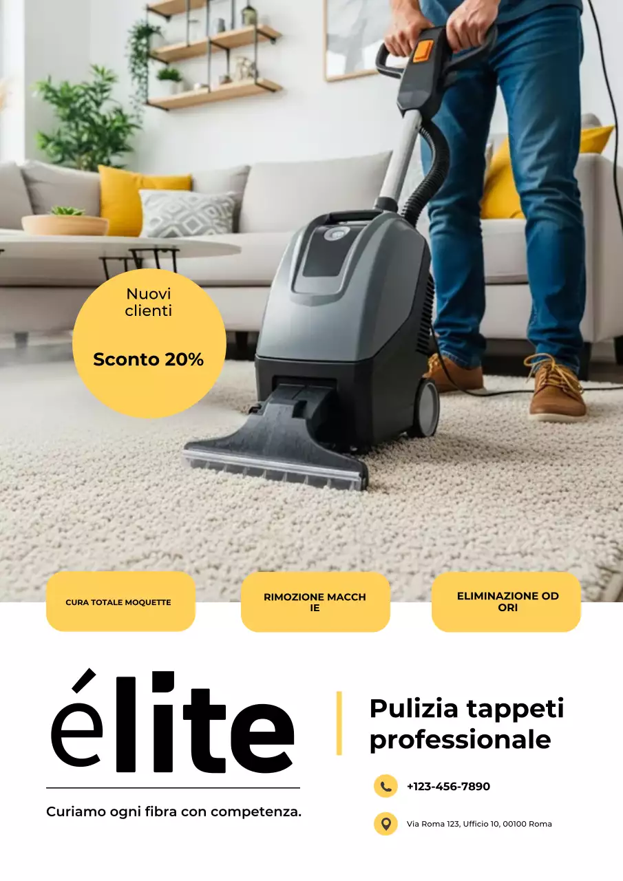 Manifesto pubblicitario per la pulizia di tappeti moderni grigi