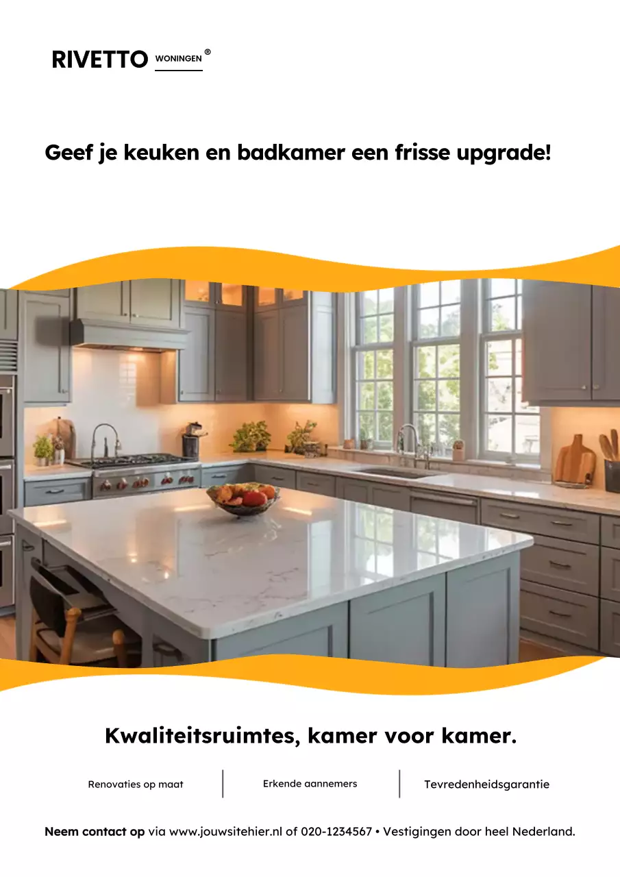 Oranje moderne renovatie promotieposter