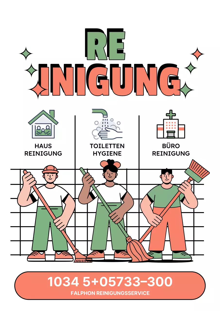 Coral Moderne Reinigungswerbung Poster