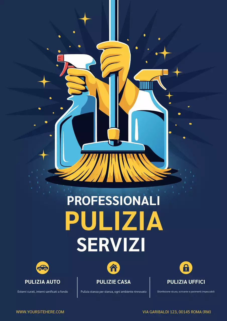 Manifesto pubblicitario per la pulizia moderna della Marina